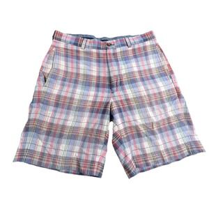 Brooks Brothers Men's Sz W33‎ Shorts Casual Preppy Outdoors Red Plaid